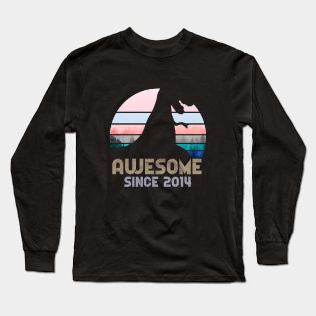 Awesome Since 2014  8 Years Old Birthday Long Sleeve T-Shirt by hoopoe